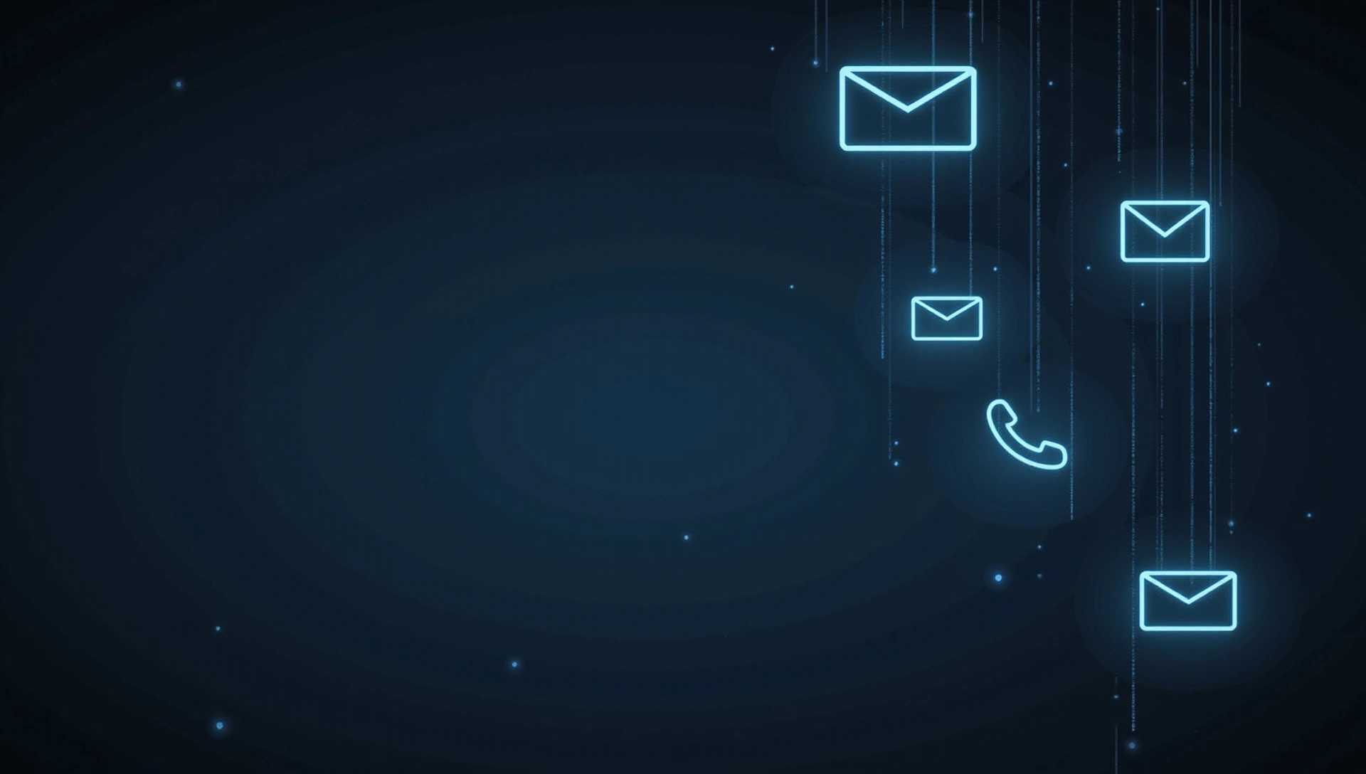 Image de fond avec des icônes de communication