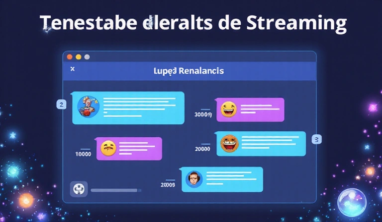 Interface de chat de stream avec des messages et des émojis