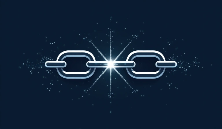 Illustration de maillons de chaîne connectés, représentant le partage sécurisé de données