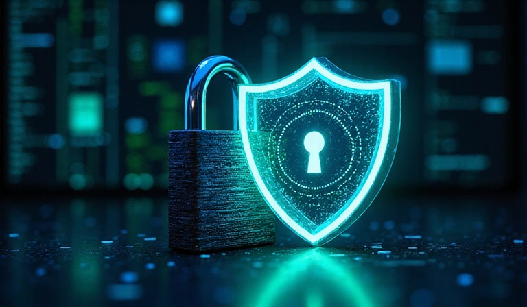 Illustration d'un cadenas et d'un bouclier symbolisant la protection des données