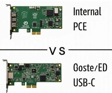 Comparaison de cartes d'acquisition internes et externes
